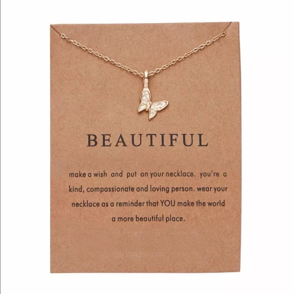 Beautiful Butterfly Pendant Necklace. New!!!